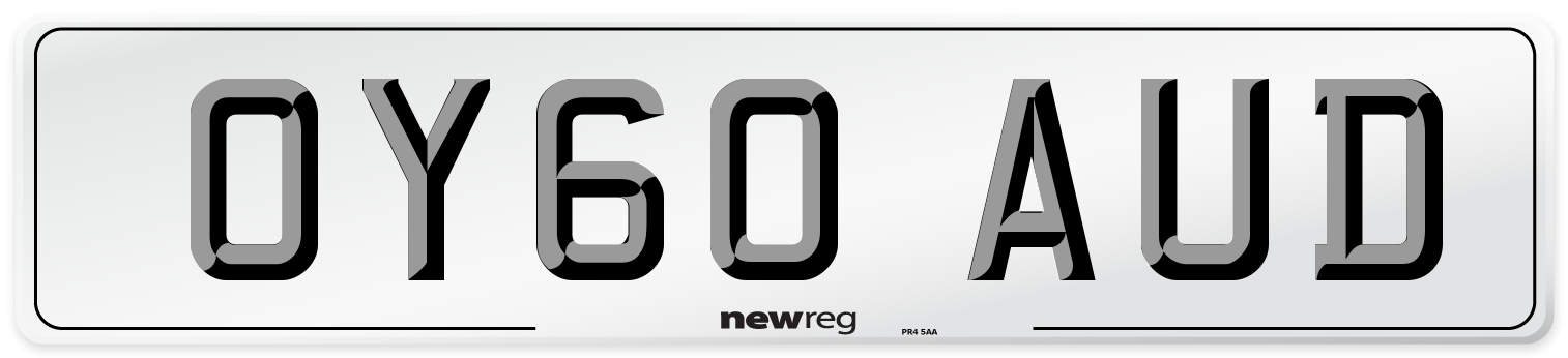 OY60 AUD Number Plate from New Reg